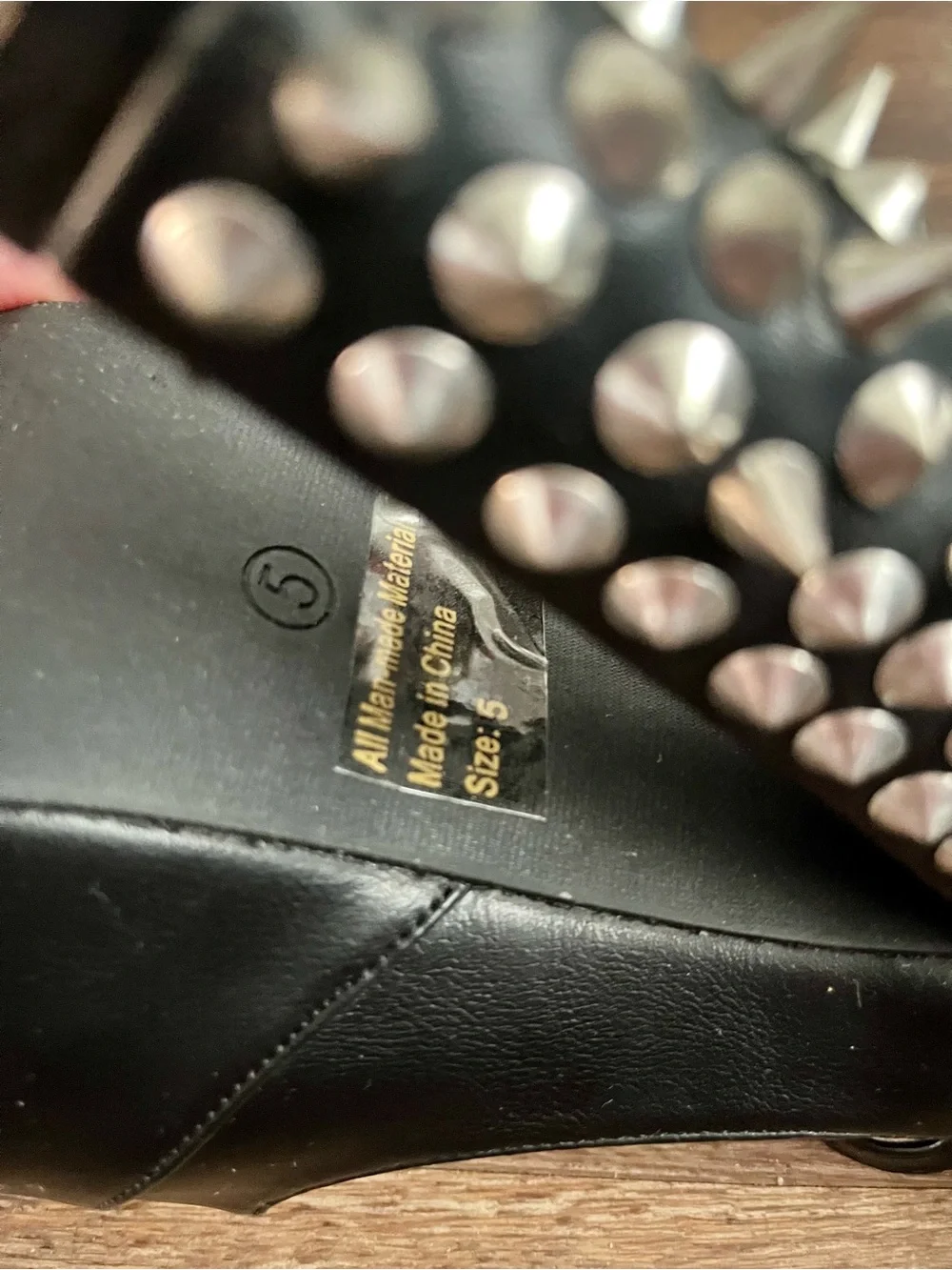 Brand New Wild Diva Black Spiked Platform Heels Size 5